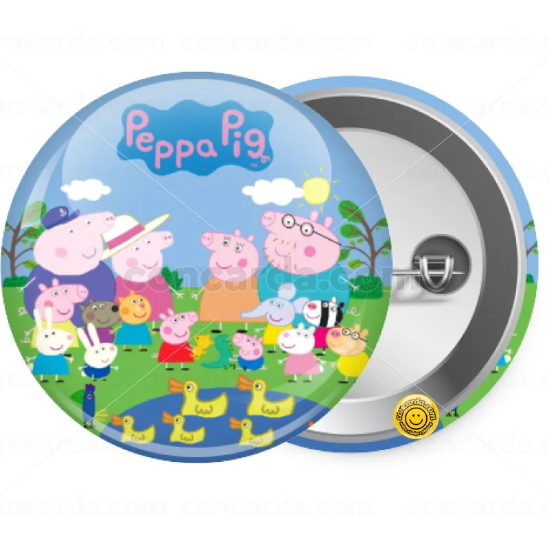 Peppa pig Family — Κονκάρδα Στρογγυλή, Παραμάνα 25mm