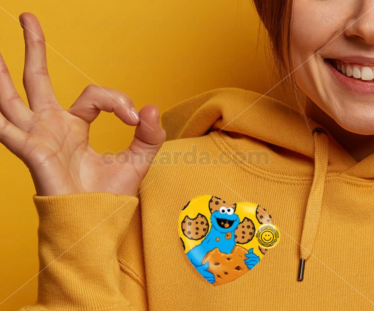 Cookie Monster — Κονκάρδα Καρδιά 57mm