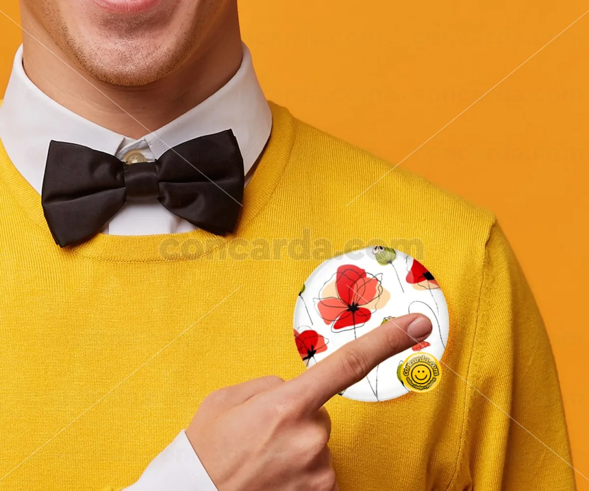 Red poppy flowers papaver — Κονκάρδα Στρογγυλή, Παραμάνα 75mm