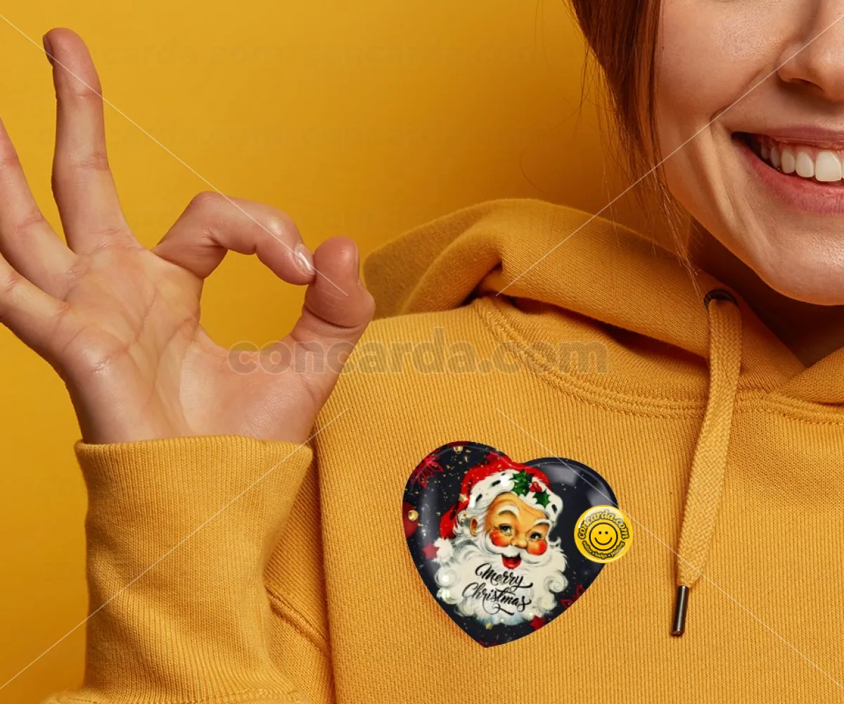 Santa vintage — Κονκάρδα Καρδιά 57mm