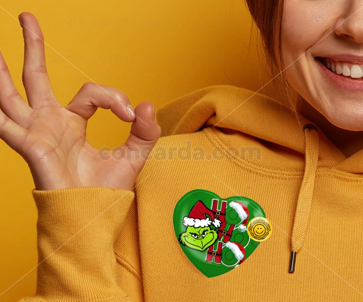 Grinch ho ho ho — Κονκάρδα Καρδιά 57mm