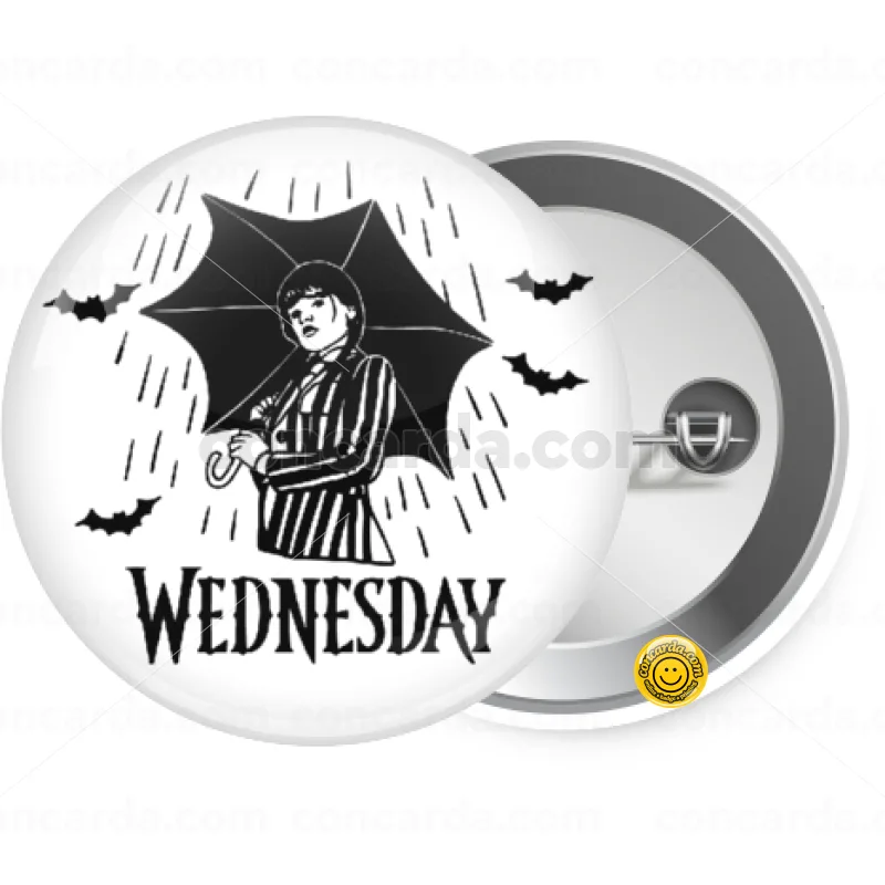 Wednesday Addams — Κονκάρδα Στρογγυλή, Παραμάνα 25mm