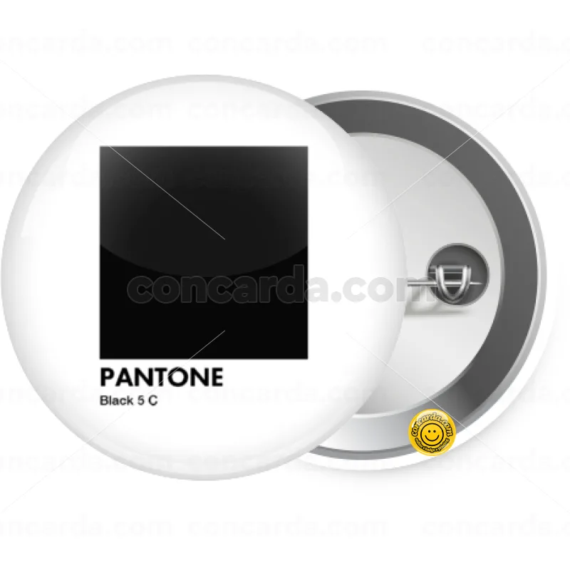 Pantone Black — Κονκάρδα Στρογγυλή, Παραμάνα 25mm