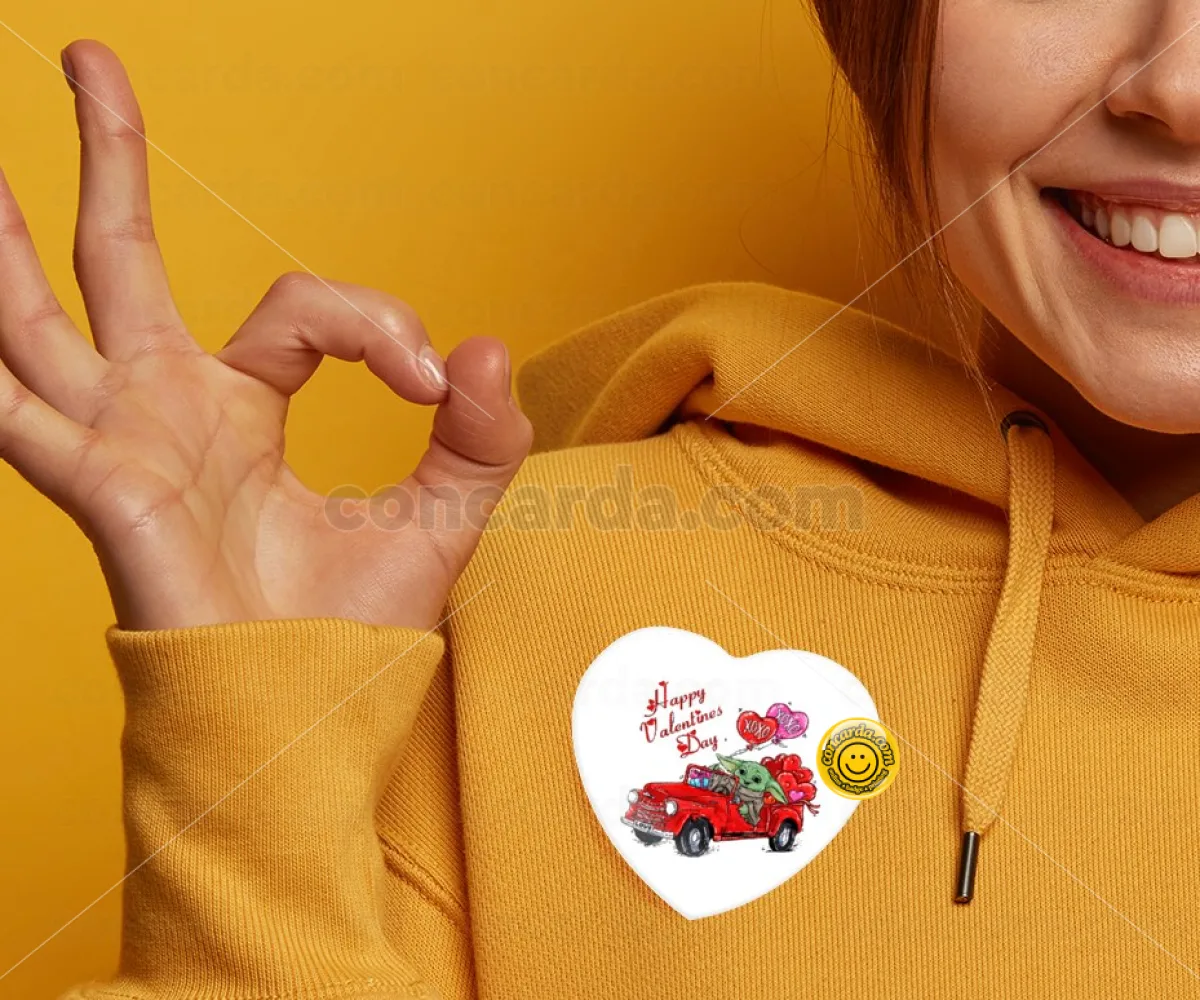 Yoda, happy valentines day (xoxo) — Κονκάρδα Καρδιά 57mm