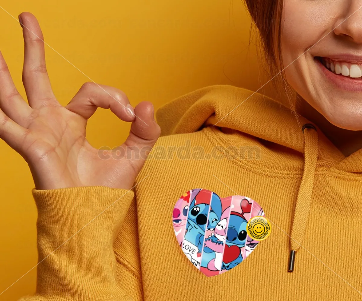 Lilo &amp; Stitch Love — Κονκάρδα Καρδιά 57mm