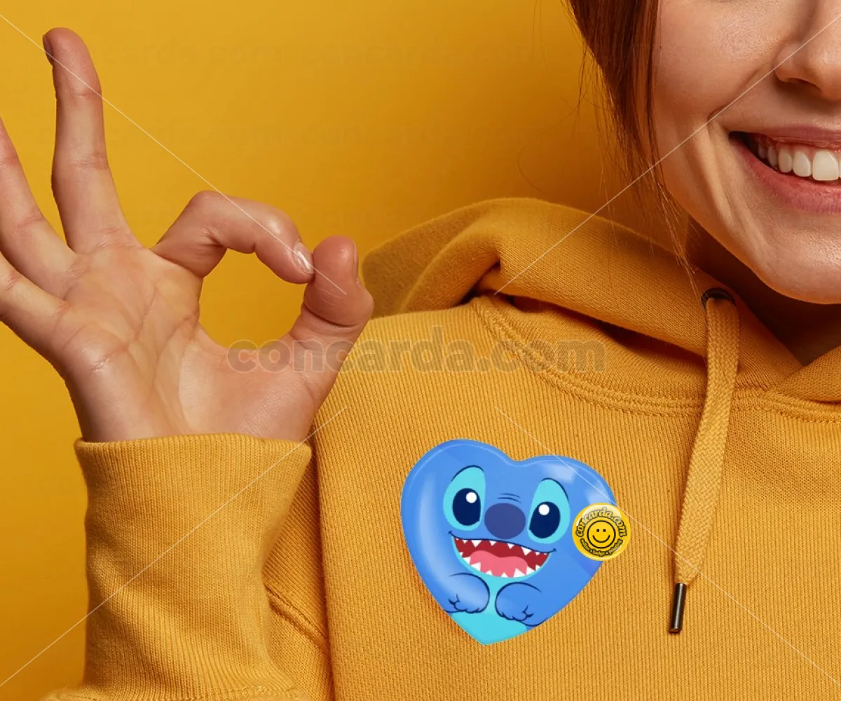 Lilo &amp; Stitch blue — Κονκάρδα Καρδιά 57mm