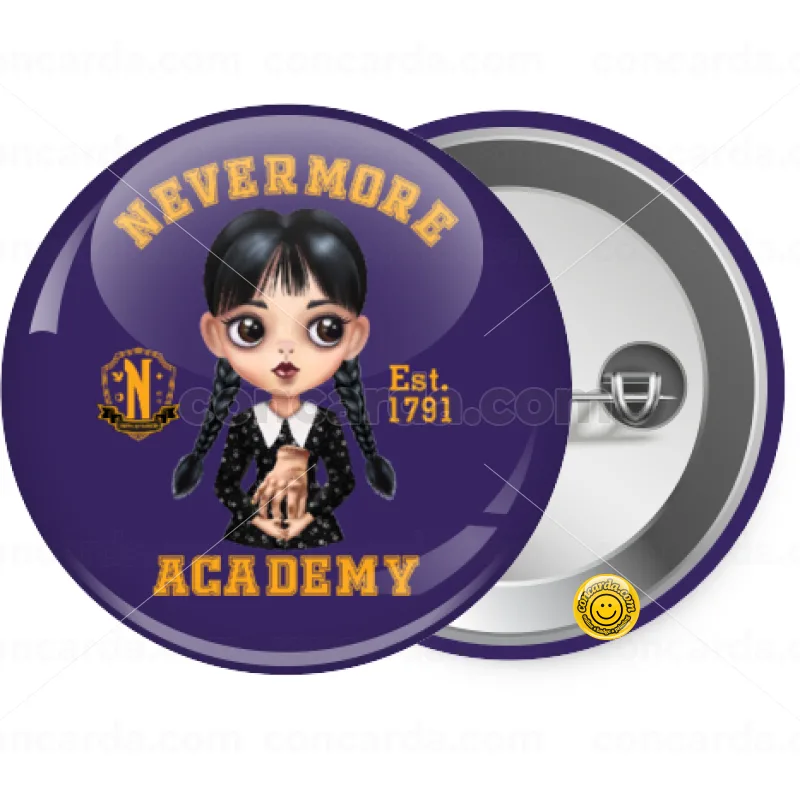 Wednesday Adams, nevermore — Κονκάρδα Στρογγυλή, Παραμάνα 25mm