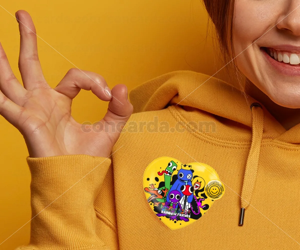 Rainbow friends — Κονκάρδα Καρδιά 57mm
