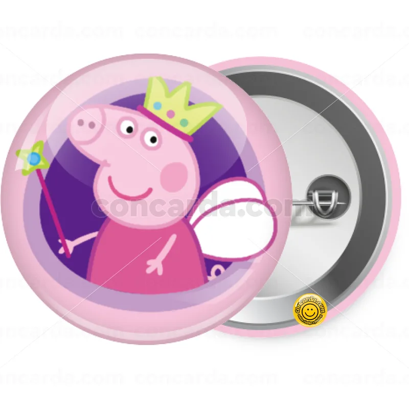 Peppa pig Queen — Κονκάρδα Στρογγυλή, Παραμάνα 25mm