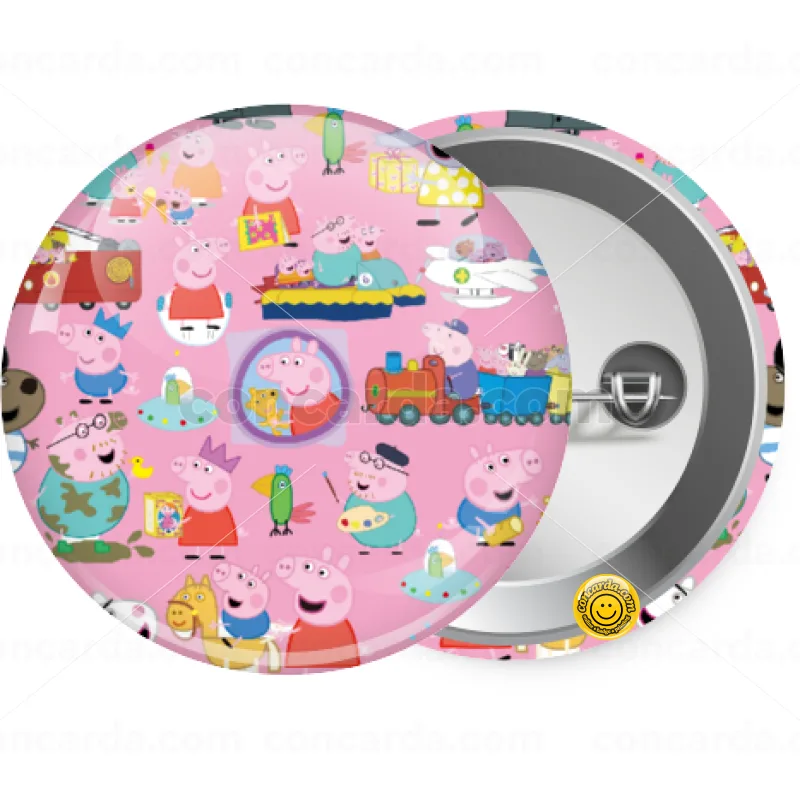 Peppa pig Characters — Κονκάρδα Στρογγυλή, Παραμάνα 25mm