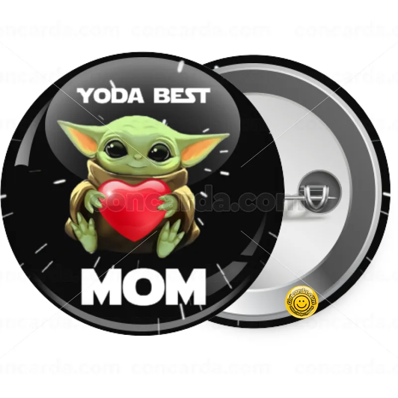 Yoda Best mom — Κονκάρδα Στρογγυλή, Παραμάνα 25mm