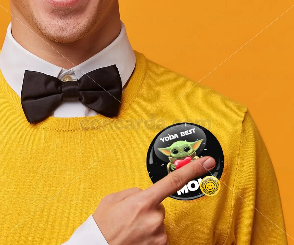 Yoda Best mom — Κονκάρδα Στρογγυλή, Παραμάνα 75mm