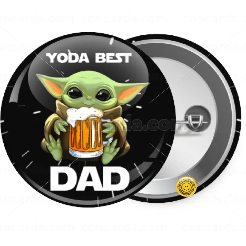 Yoda Best Dad — Κονκάρδα Στρογγυλή, Παραμάνα 25mm