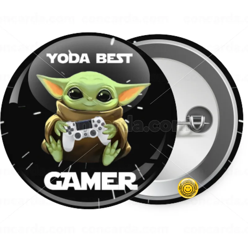 Yoda Best Gamer — Κονκάρδα Στρογγυλή, Παραμάνα 25mm