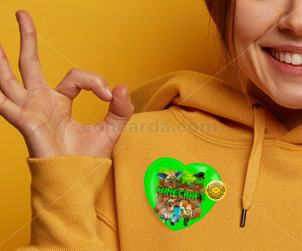 Minecraft characters — Κονκάρδα Καρδιά 57mm