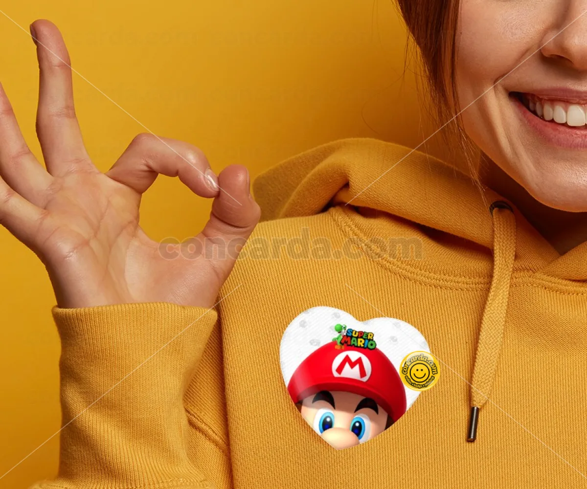 Super mario — Κονκάρδα Καρδιά 57mm