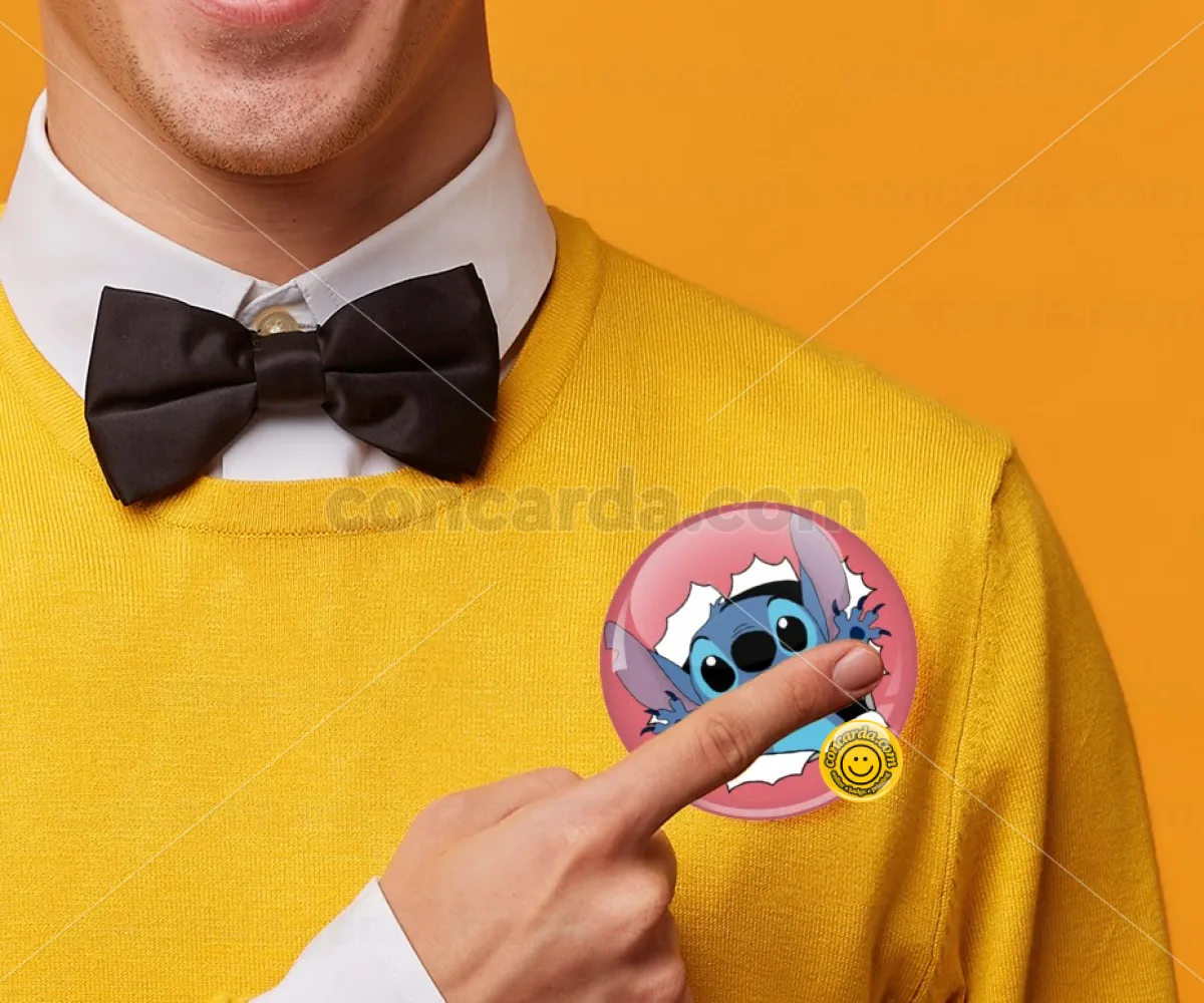 Stitch hello!!! — Κονκάρδα Στρογγυλή, Παραμάνα 75mm
