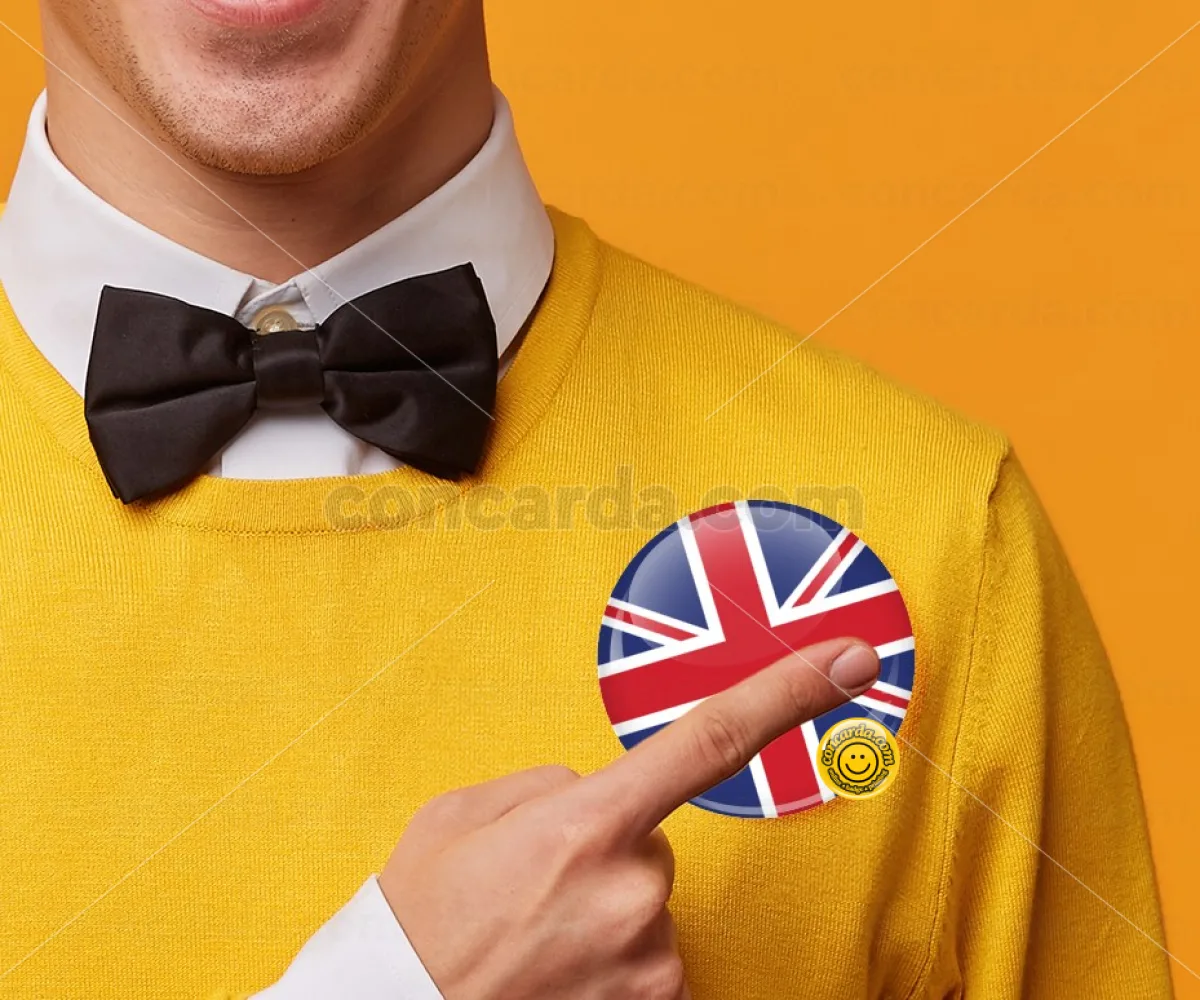 Σημαία Αγγλίας UK — Κονκάρδα Στρογγυλή, Παραμάνα 75mm