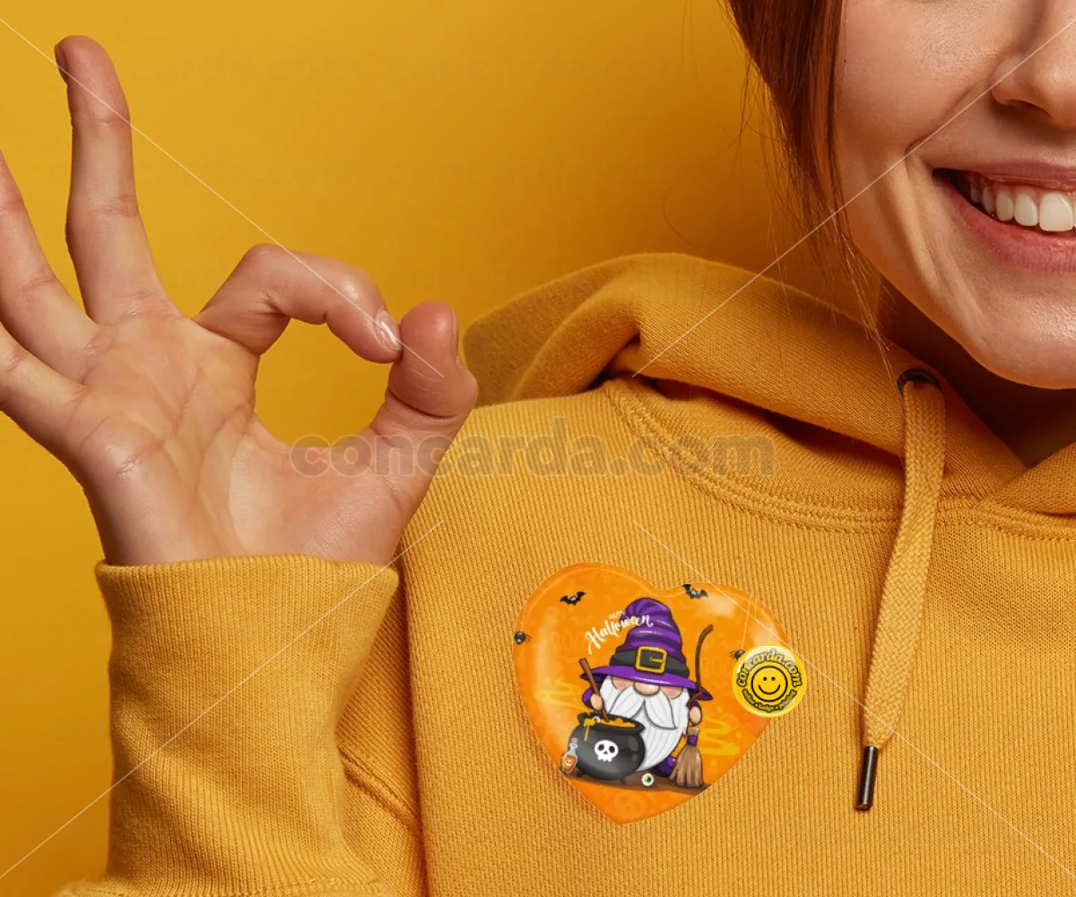 Happy Halloween (Χαλοουίν) — Κονκάρδα Καρδιά 57mm