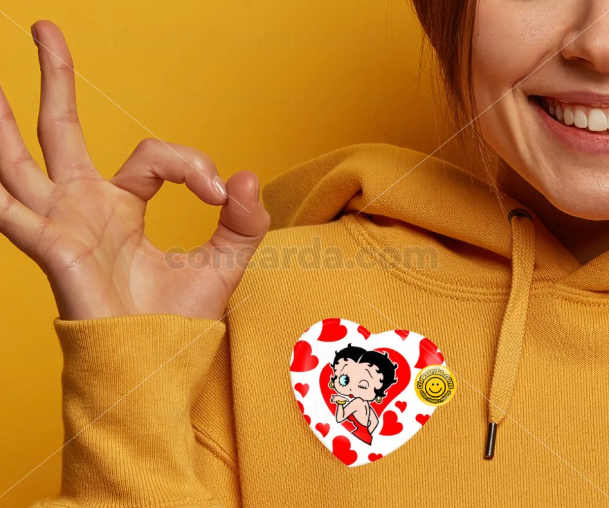 Betty Boop — Κονκάρδα Καρδιά 57mm