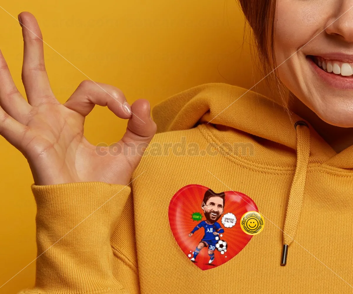 Lionel Messi drawing — Κονκάρδα Καρδιά 57mm
