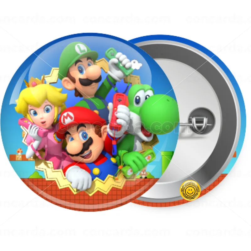 Super mario and Friends — Κονκάρδα Στρογγυλή, Παραμάνα 25mm