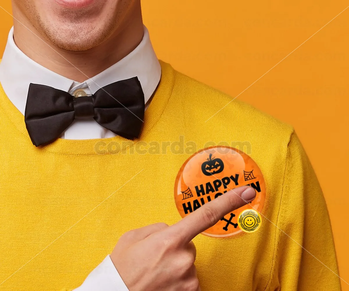 Happy Halloween pumpkin — Κονκάρδα Στρογγυλή, Παραμάνα 75mm