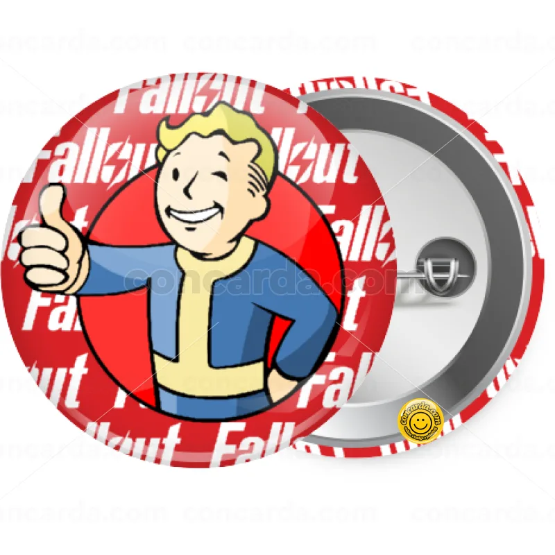 Fallout Vault Boy — Κονκάρδα Στρογγυλή, Παραμάνα 25mm