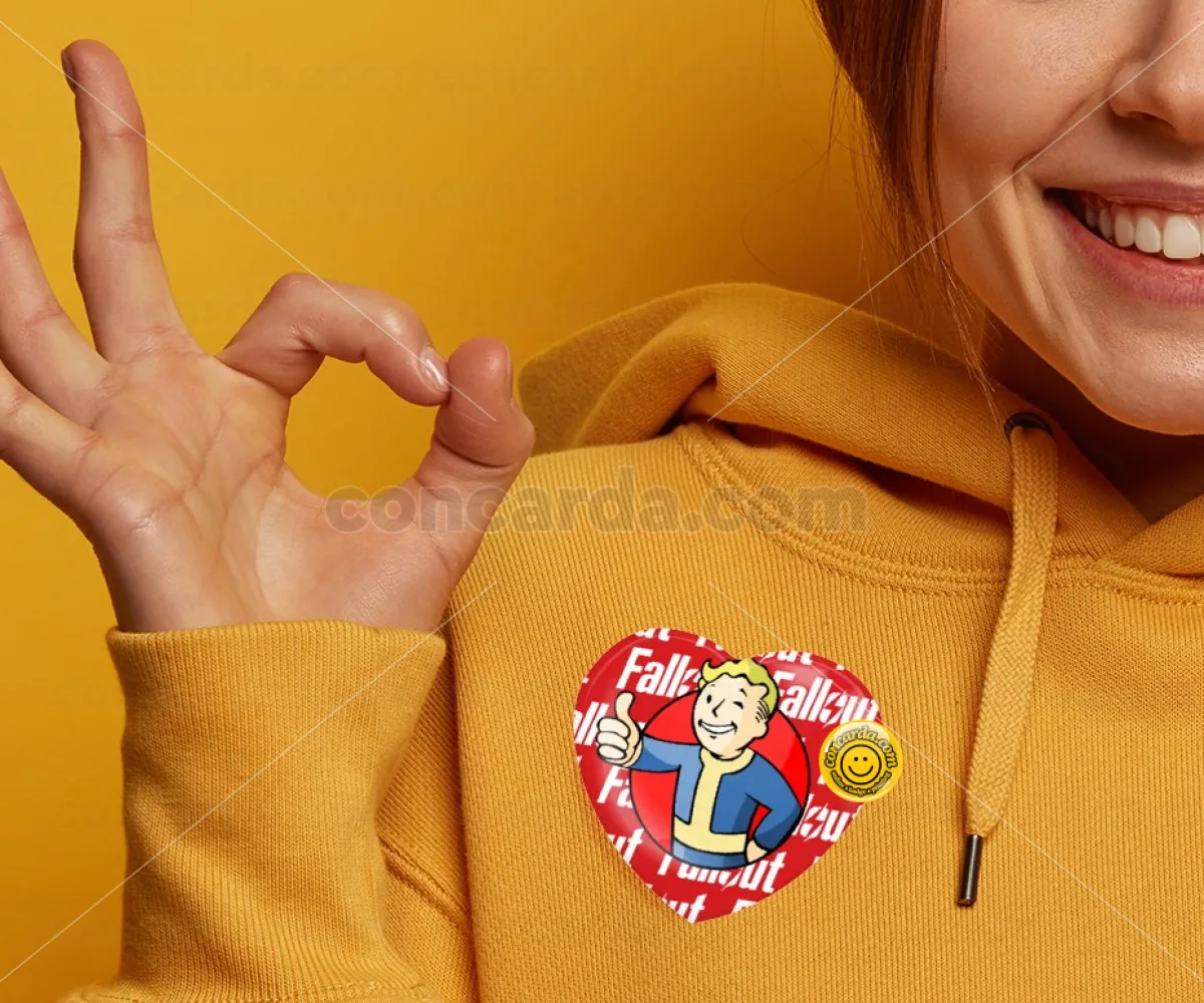 Fallout Vault Boy — Κονκάρδα Καρδιά 57mm