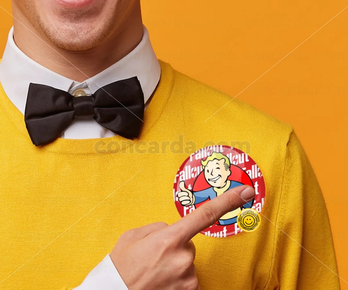 Fallout Vault Boy — Κονκάρδα Στρογγυλή, Παραμάνα 75mm