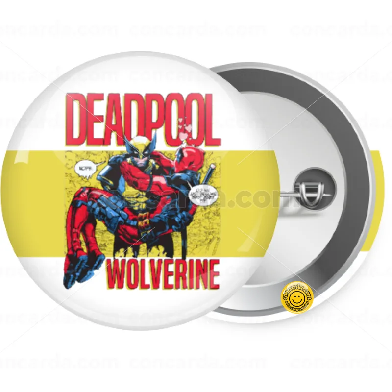 Superhero Deadpool Wolverine — Κονκάρδα Στρογγυλή, Παραμάνα 25mm