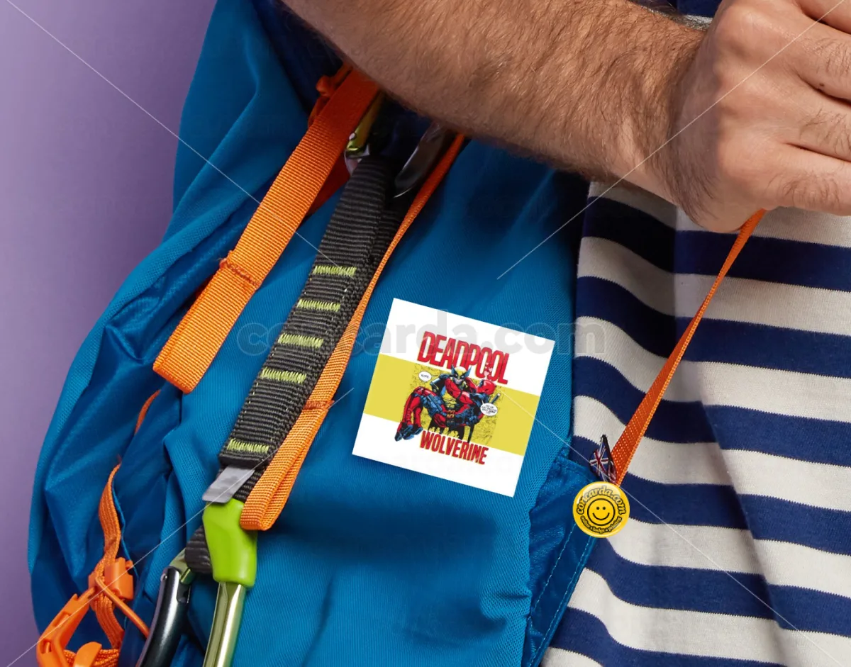Superhero Deadpool Wolverine — Κονκάρδα Angular, Παραμάνα 50mm