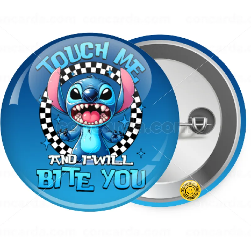Stitch Touch Me And I Will Bite You — Κονκάρδα Στρογγυλή, Παραμάνα 25mm