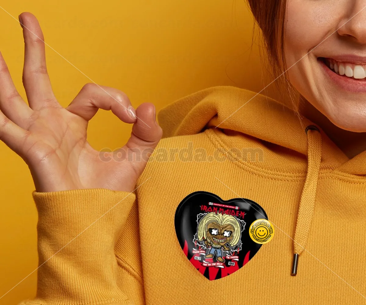 Iron maiden (eddie) — Κονκάρδα Καρδιά 57mm