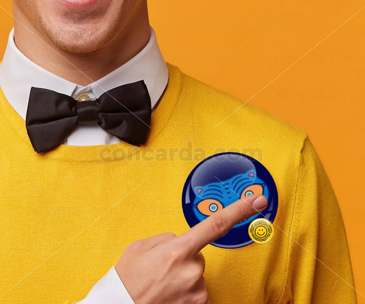 Huntrix Derpy the blue tiger — Κονκάρδα Στρογγυλή, Παραμάνα 75mm