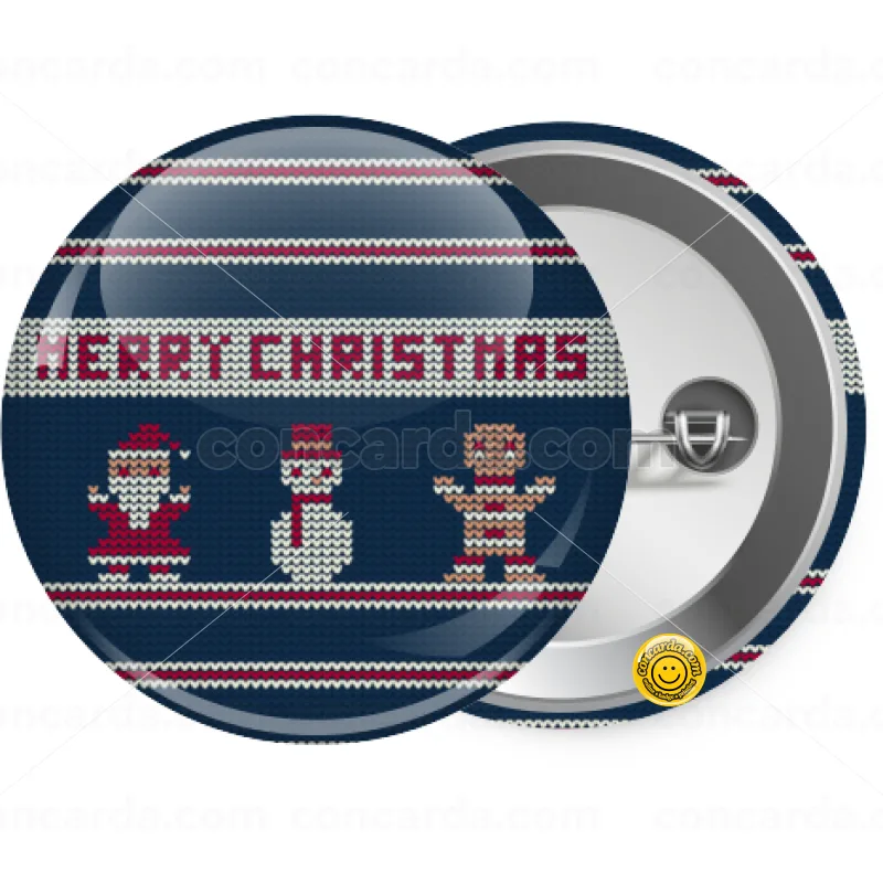Merry christmas knitted — Κονκάρδα Στρογγυλή, Παραμάνα 25mm