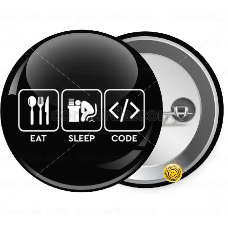 Eat Sleep Code — Κονκάρδα Στρογγυλή, Παραμάνα 25mm