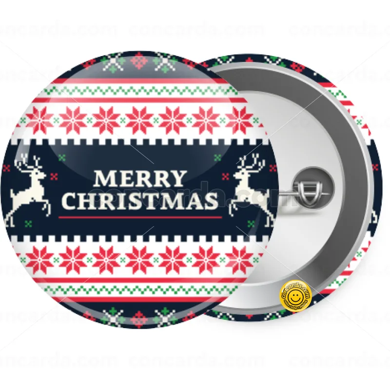 Merry Christmas Vintage — Κονκάρδα Στρογγυλή, Παραμάνα 25mm