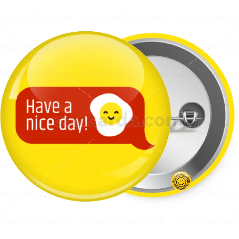 Have a nice day Emoji — Κονκάρδα Στρογγυλή, Παραμάνα 25mm