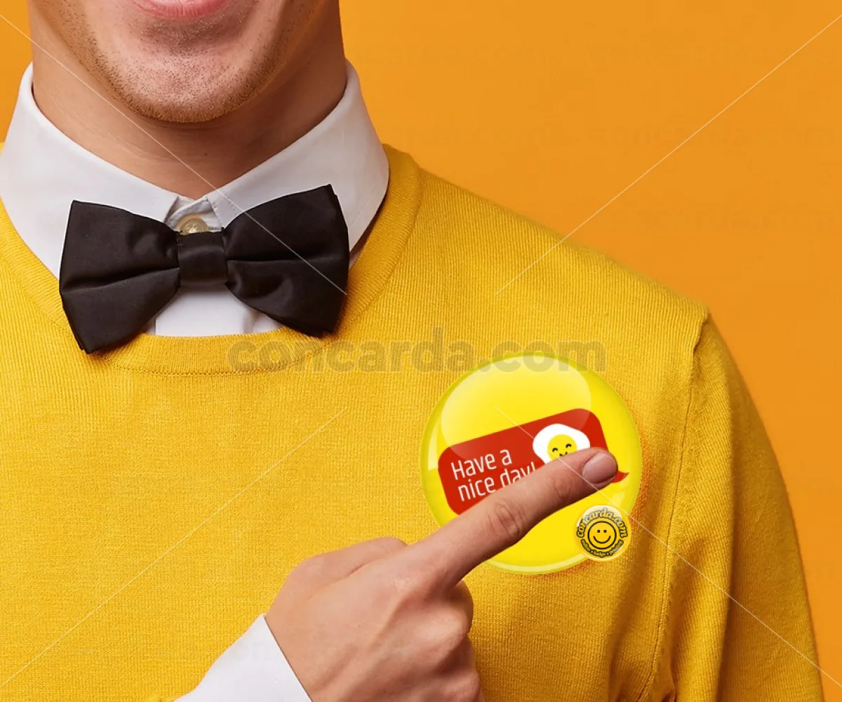 Have a nice day Emoji — Κονκάρδα Στρογγυλή, Παραμάνα 75mm