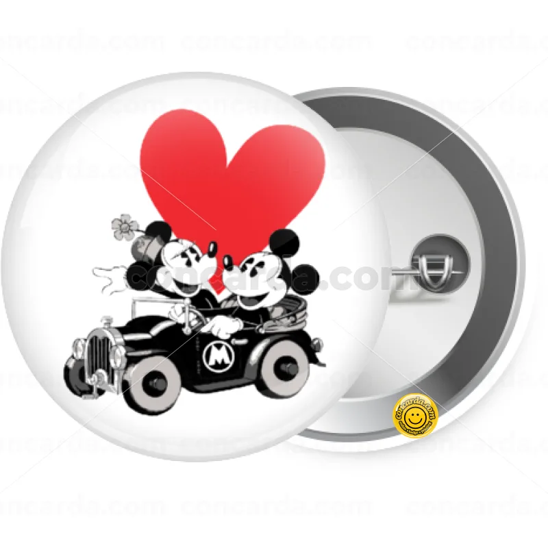Mickey & Minnie love car — Κονκάρδα Στρογγυλή, Παραμάνα 25mm