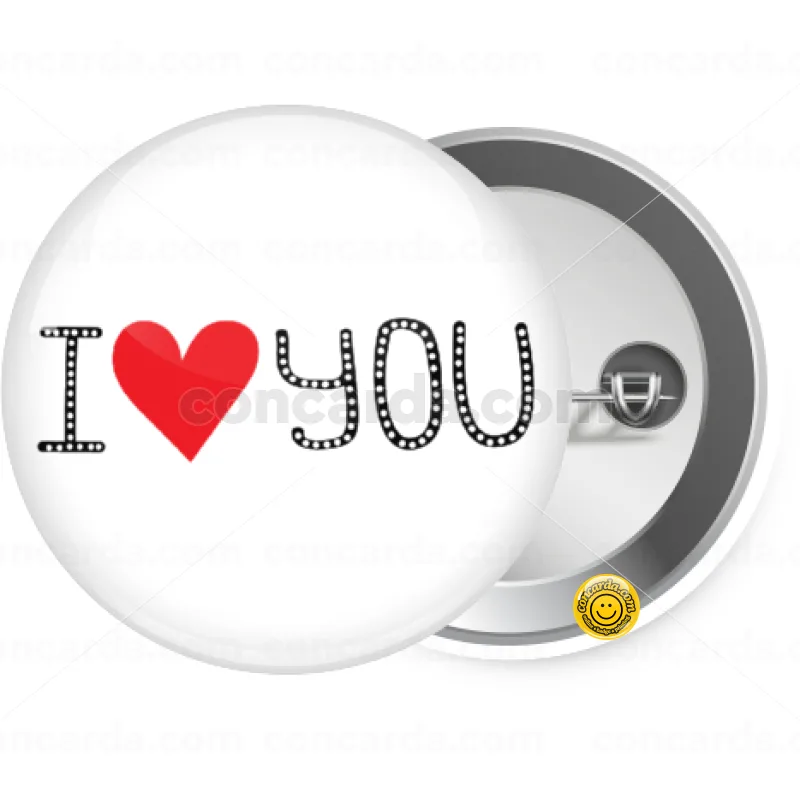 I Love You small dots — Κονκάρδα Στρογγυλή, Παραμάνα 25mm