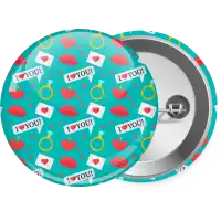 I Love You hearts rings & kiss pattern