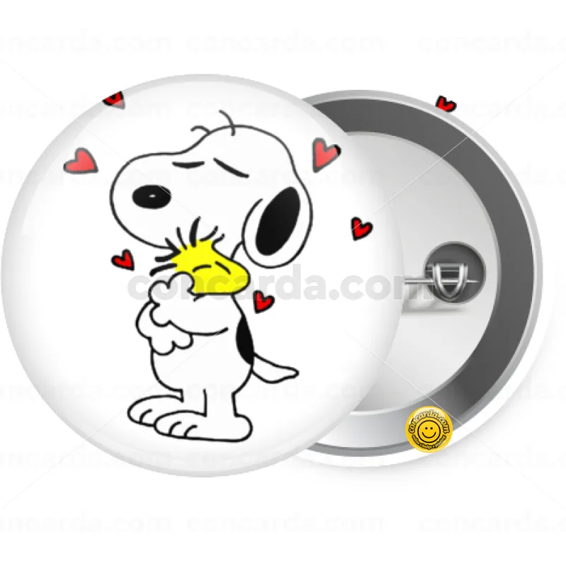 Snoopy Love — Κονκάρδα Στρογγυλή, Παραμάνα 25mm
