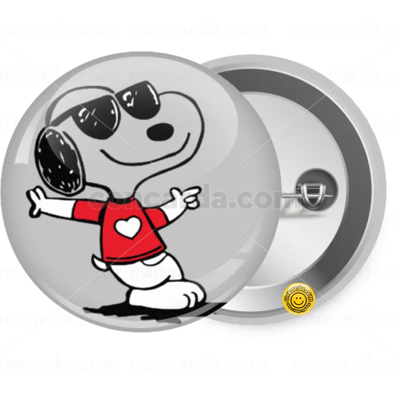 Snoopy καρδούλα — Κονκάρδα Στρογγυλή, Παραμάνα 25mm