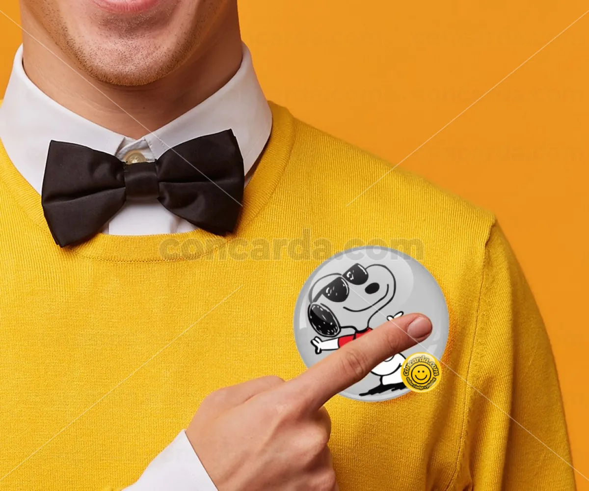 Snoopy καρδούλα — Κονκάρδα Στρογγυλή, Παραμάνα 75mm