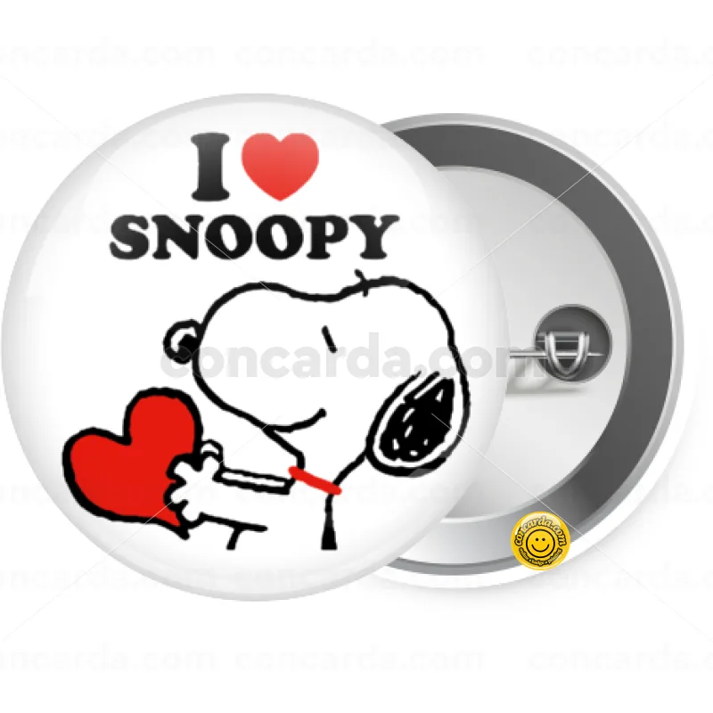 I LOVE SNOOPY — Κονκάρδα Στρογγυλή, Παραμάνα 25mm