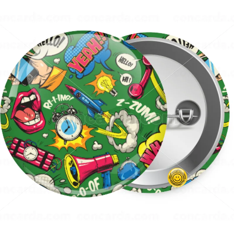 Pop art colorful seamless — Κονκάρδα Στρογγυλή, Παραμάνα 25mm