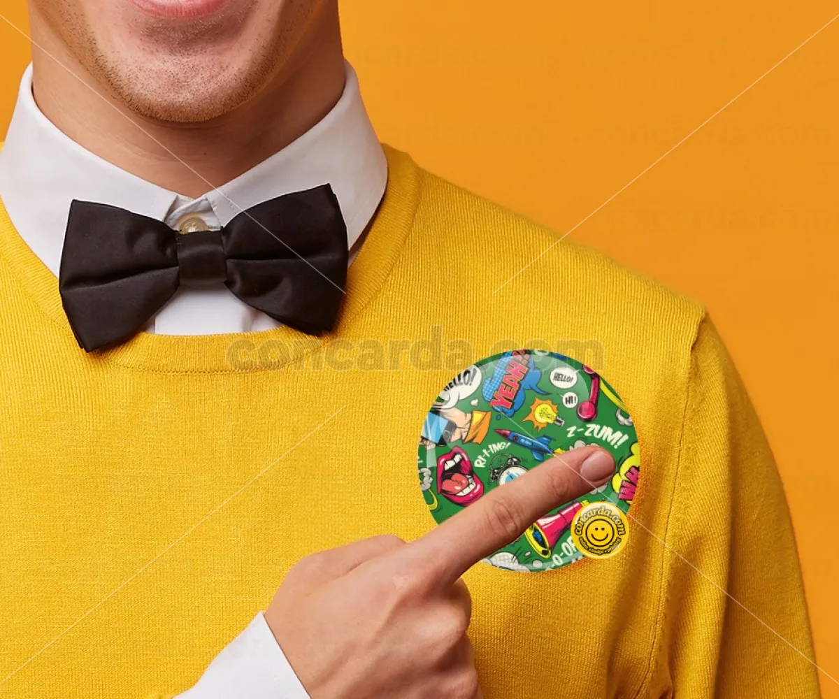 Pop art colorful seamless — Κονκάρδα Στρογγυλή, Παραμάνα 75mm