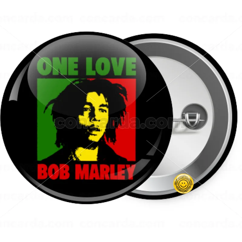 Bob marley, one love — Κονκάρδα Στρογγυλή, Παραμάνα 25mm